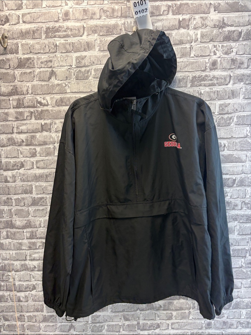 Champion Black Georgia Bulldogs 
Hooded Pullover Windbreaker